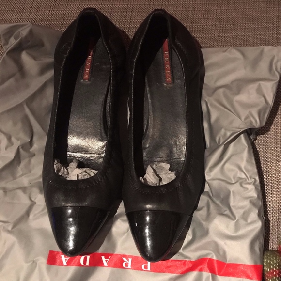 Prada ballet flats-- leather/patent leather - Picture 1 of 3